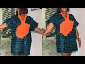 How to cut and sew  this trendy bubu  kaftan dress with v shaped stylish neckline
