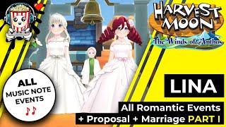 Harvest Moon - The Winds of Anthos: All Romantic Scenes with Lina + Proposal  ? + Marriage ?