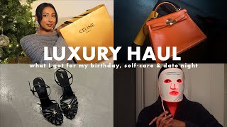 Luxury birthday haul (Celine, YSL, Loewe) + Harrods shopping + Updated skincare routine