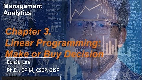 MGMT 414 Management Analytics  - Make or Buy Decision