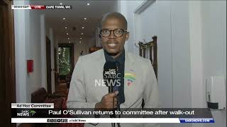 Ad Hoc Committee Paul Osullivan Returns To Committee After Walk-Out