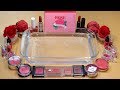 "ROSE SLIME" Mixing "ROSE " Makeup,Clay,slime,glitter Into Clear Slime! "ROSE  SLIME"