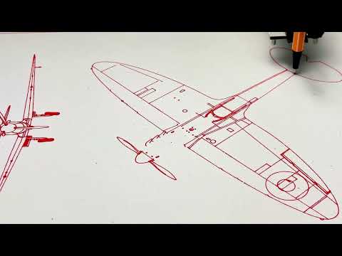 Creating a Supermarine Spitfire Blueprint with Pen Plotter Art