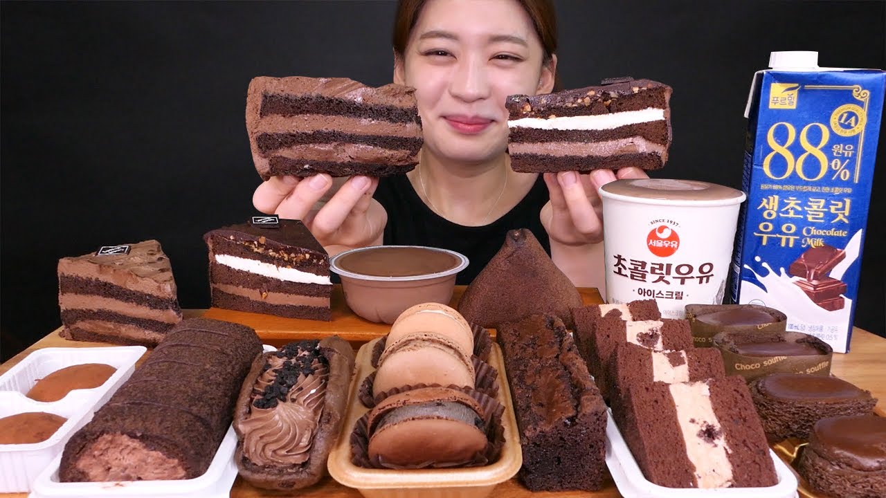 🍫Chocolate dessert🥰다시 돌아온 편의점 초코디저트 먹방!! 초코덕후집합!😍[Choco cake, brownie, macaron, icecream] Mukbang