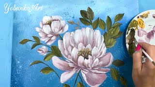 No creerás lo fácil que puede ser pintar flores con acrílicos