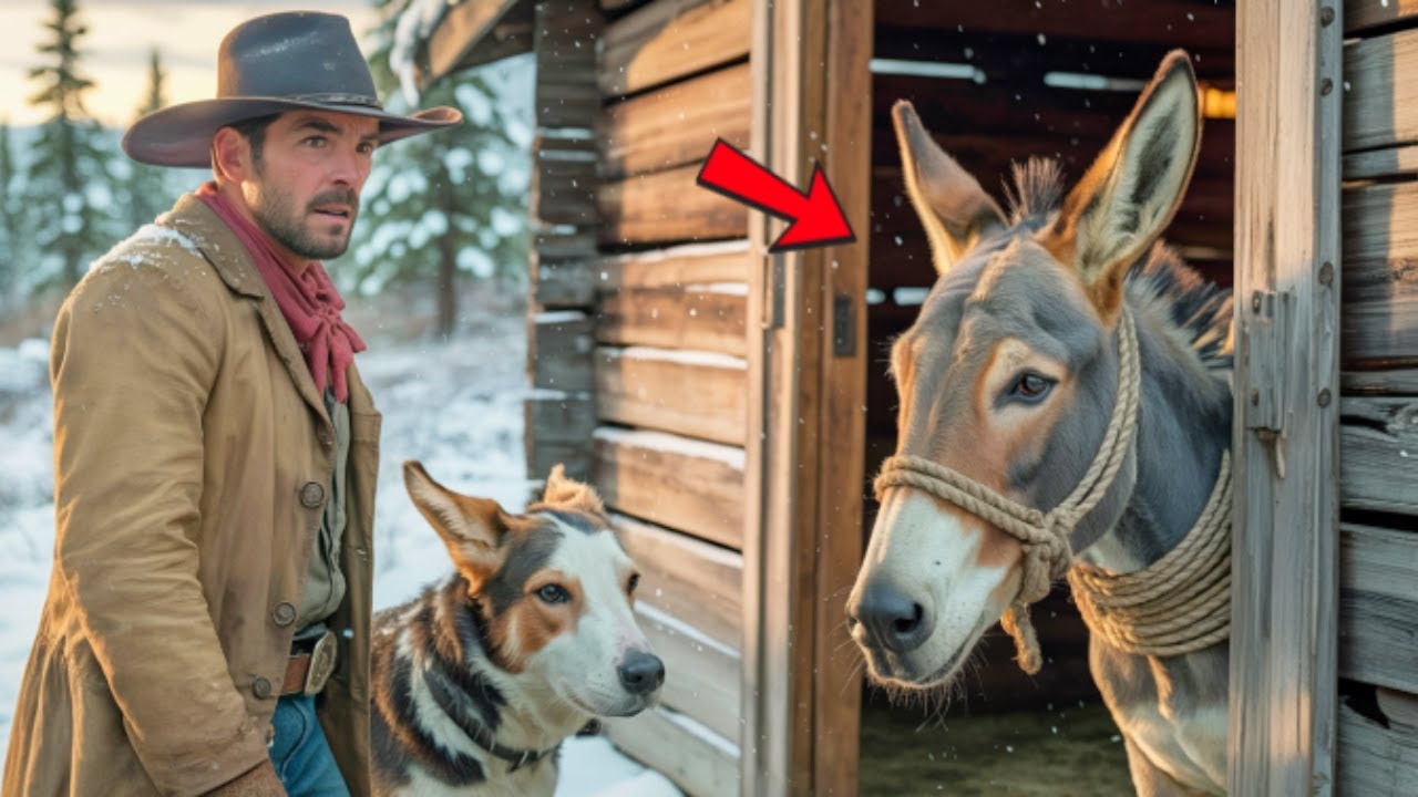 Cowboy and His Dog Find Tied Donkey in Snowy Cabin — What Happened Shocked Everyone