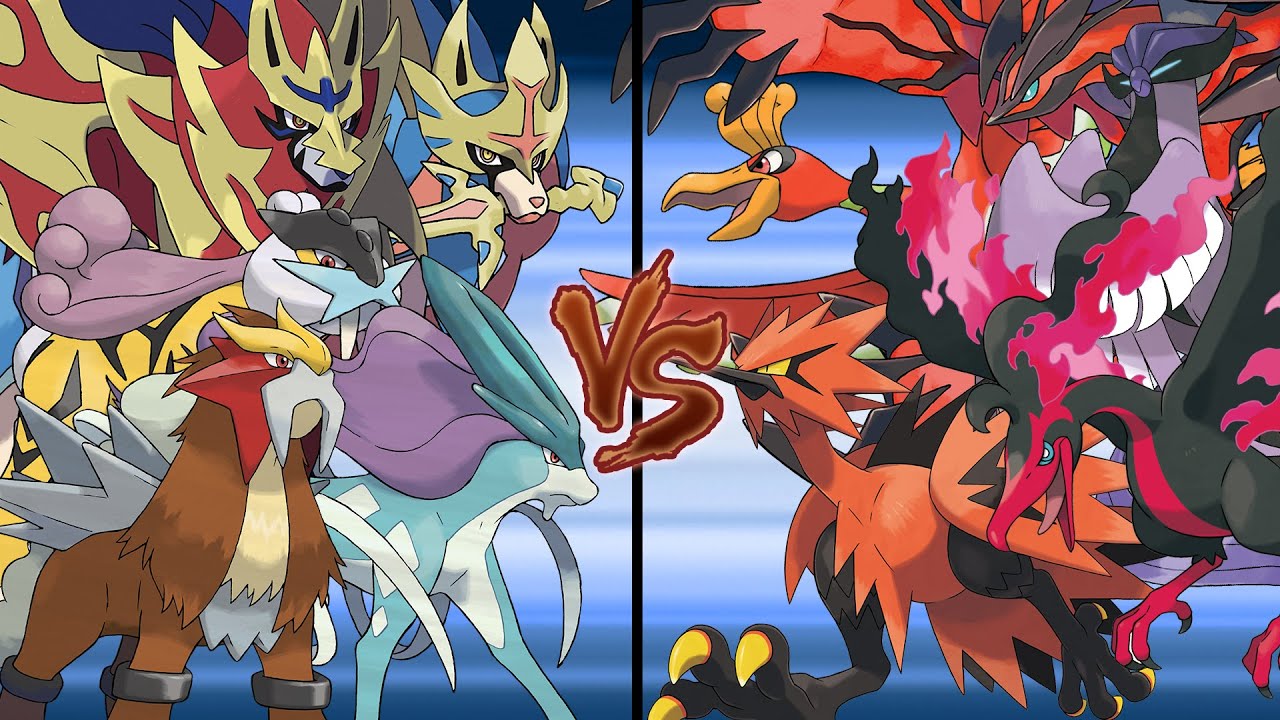 Pokemon Legendary Battle Dog Vs Bird Legendary Pokemon Showdown YouTube