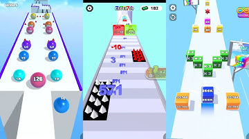 Ball Merge 2048 vs Number Merge Run vs Jelly Run 2048 3 in one Gameplay Run & Merge