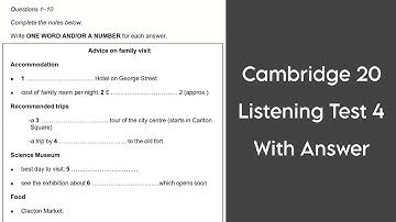 Cambridge 20 Listening Test 4 with answers | HD