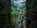 🌧️ Hidden Rainforest Village 🍌 Magical Bangla AI Cartoon in Heavy Rain 🌴✨ #shorts #banglacartoon