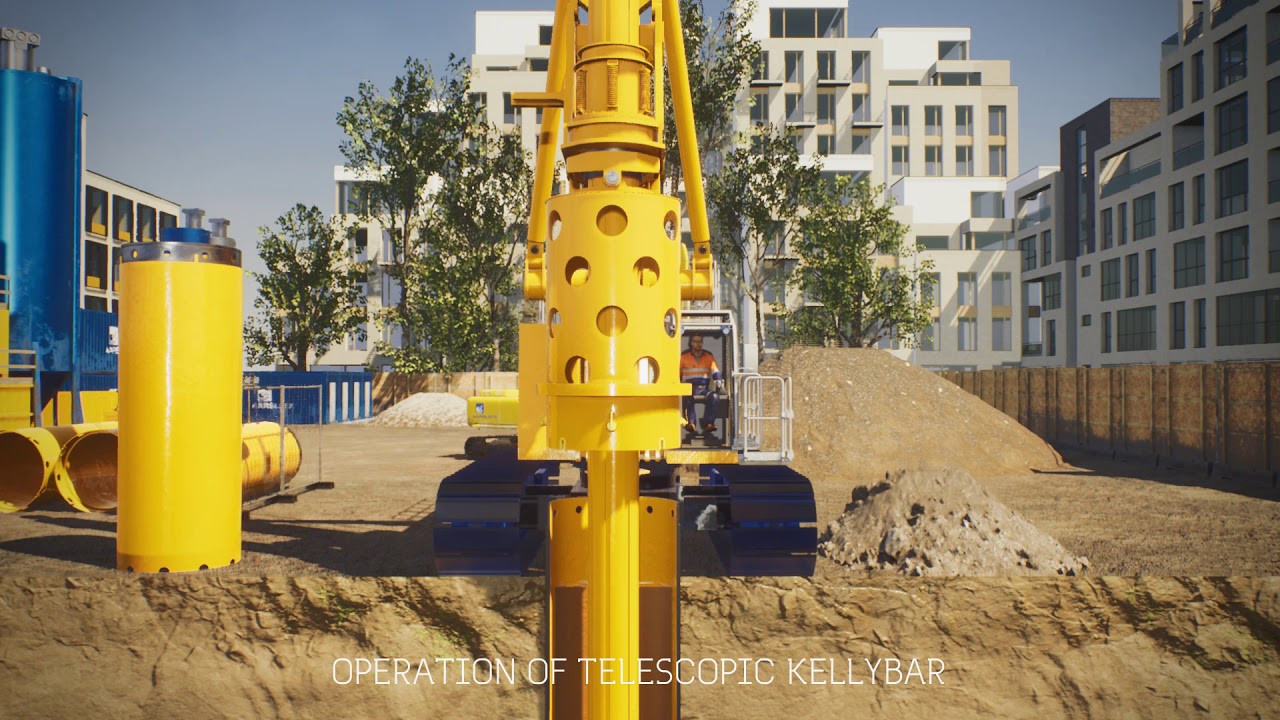 Kelly Bored Piles Installation - YouTube