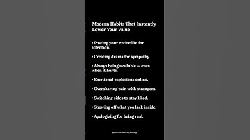 Modern Habits That Instantly Lower Your Value