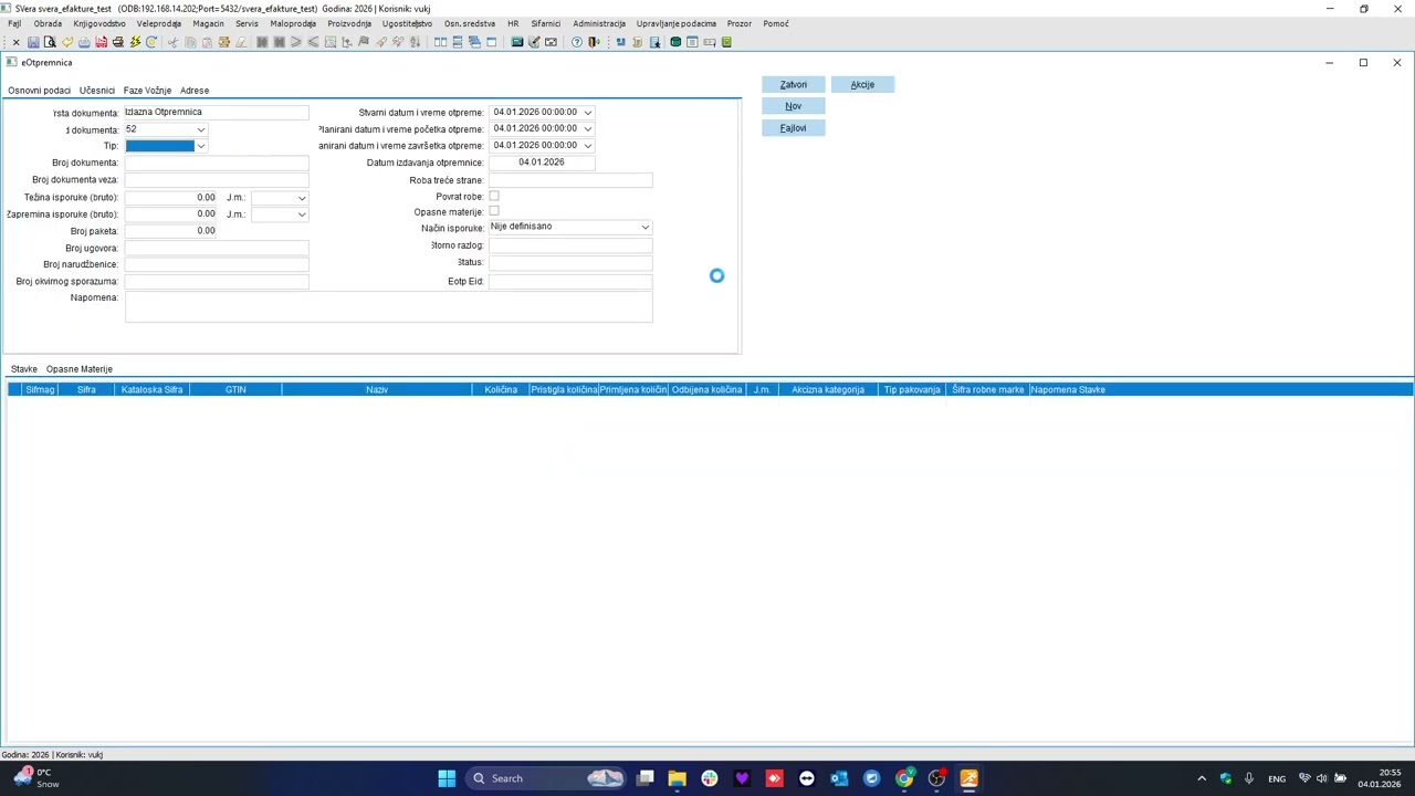 Slanje eOtpremnica na portal
