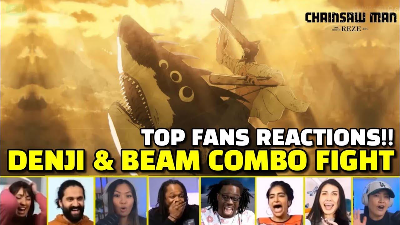 Лучшие реакции на сцену "Денджи верхом на Биме - Акула-дьявол" | "Человек-бензопила: Фильм: Арка ...