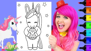 Coloring an Easter Unicorn | Markers