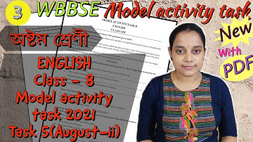 Model Activity Task class 8 English part 5 || class 8 English model activity task (august-ii) ||2021