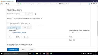 How to build a test in Brightspace - old version
