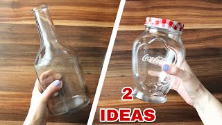 2 Most Decorative Recycling Ideas with Old Glass Bottle and Jar 😍♻️