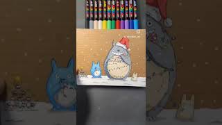 Totoro Drawing BEFORE & AFTER #shorts #totoro #posca