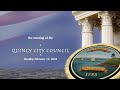 Quincy City Council: February 12, 2024