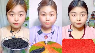 Black Pearls with Colorful Roe Pattern and Red Roe Tray