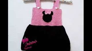كروشية فستان مينى ماوس | قناة خيط وإبرة ريرى فاروق  | Crochet Minnie Mouse dress