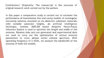 Comparative Study of Transmission Line and Cavity Model of Rectangular Microstrip Antenna IJNSR 36 7