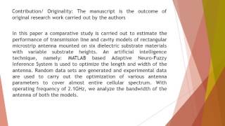 Comparative Study of Transmission Line and Cavity Model of Rectangular Microstrip Antenna IJNSR 36 7