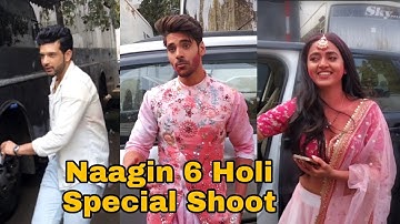 Naagin 6 Tejaswi Prakash & Simba Nagpal Arrives For Holi Special Episode | #tejran  First Holi Video