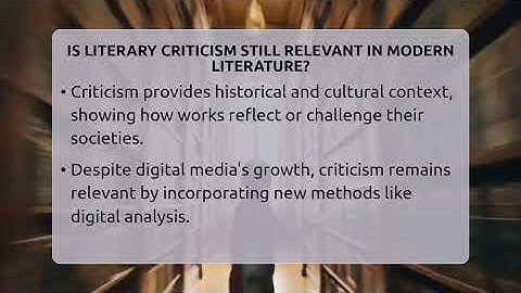 Is Literary Criticism Still Relevant In Modern Literature? - The Prose Path