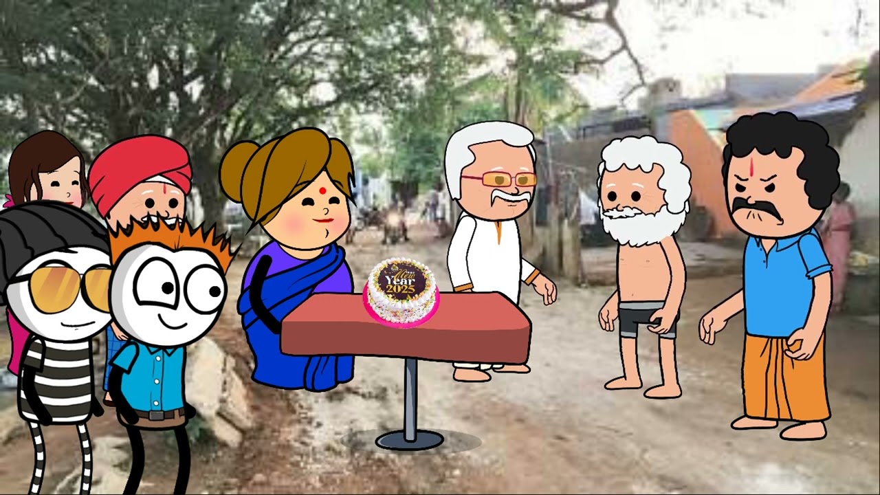 ಕೇಕ್ ಕಟ್ ಮಾಡಿ ಹೊಸ ವರ್ಷ ಆಚರಿಸಿದ ಊರಿನ ಜನ.. ಹೊಸ ವರ್ಷದ ಬಗ್ಗೆ ಮಾತನಾಡಿದ ಸೀನಪ್ಪ