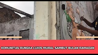 Pelukis Komunitas Rungka Gelar Mural Sambut Bulan Suci Ramadan di Pidie