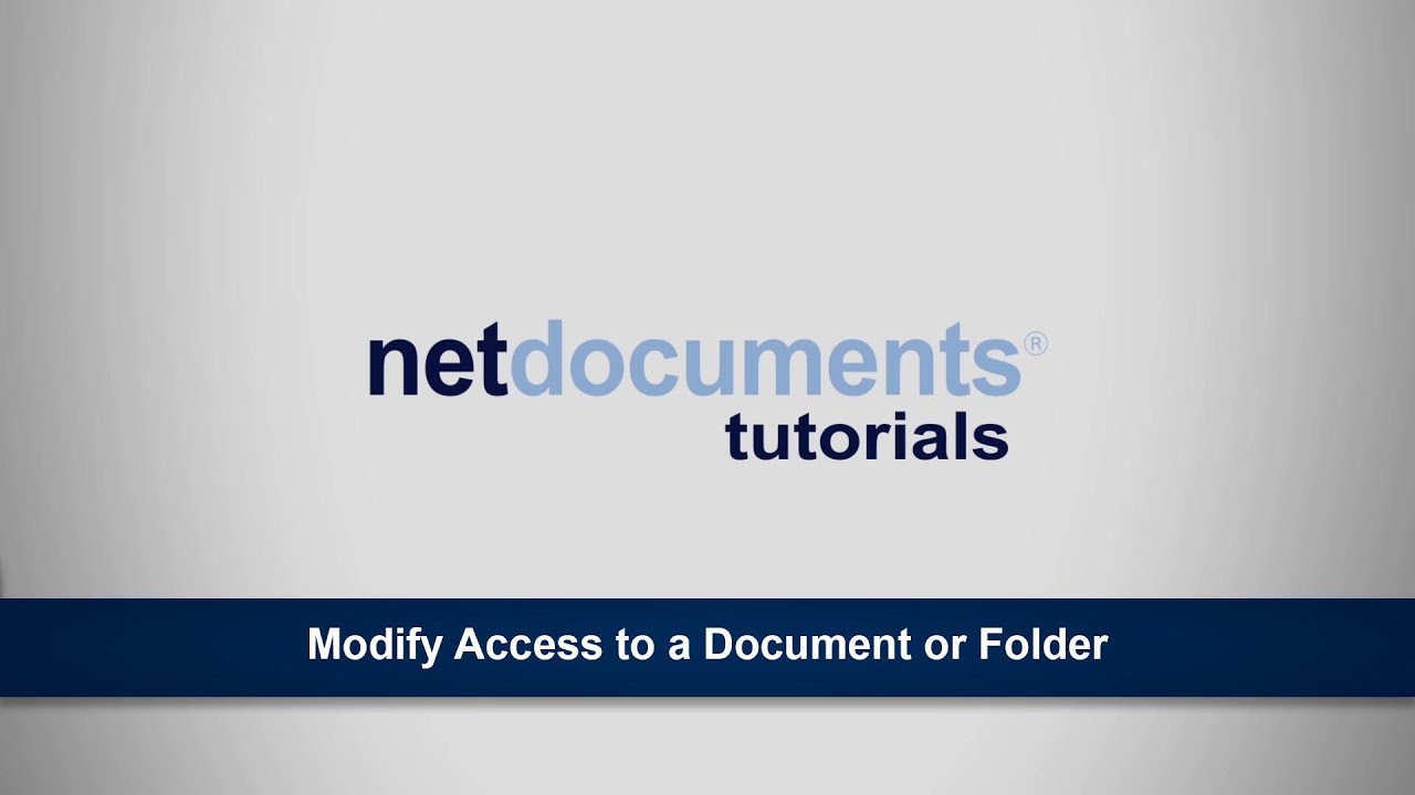 Modify Access of a Single Document or Folder