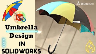 How to draw umbrella | Umbrella Design in SolidWorks | Solidworks tutorial