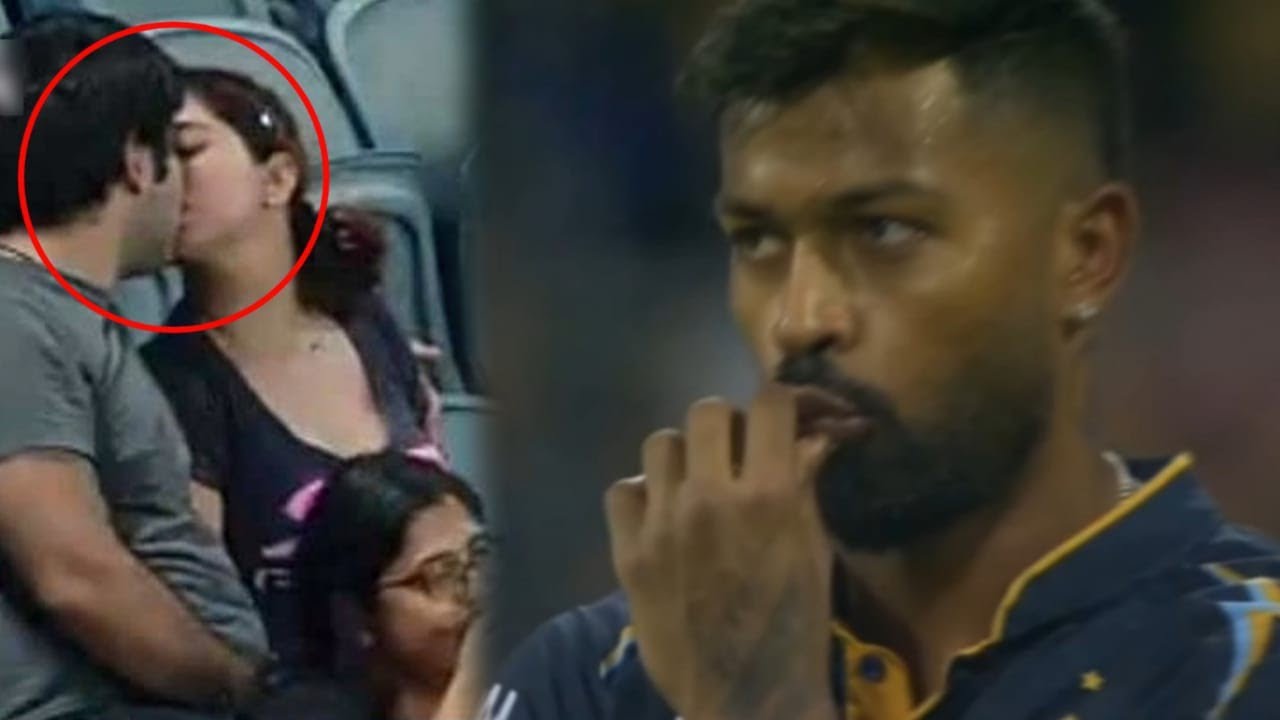 Hardik Pandya's lovely reaction on cute couple started kissing in live