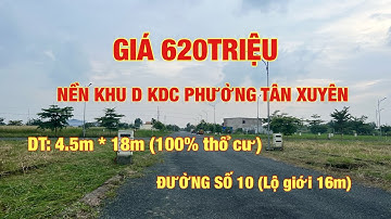 BÁN NỀN ĐƯỜNG SỐ 10 KHU D KDC PHƯỜNG TÂN XUYÊN TP CÀ MAU
