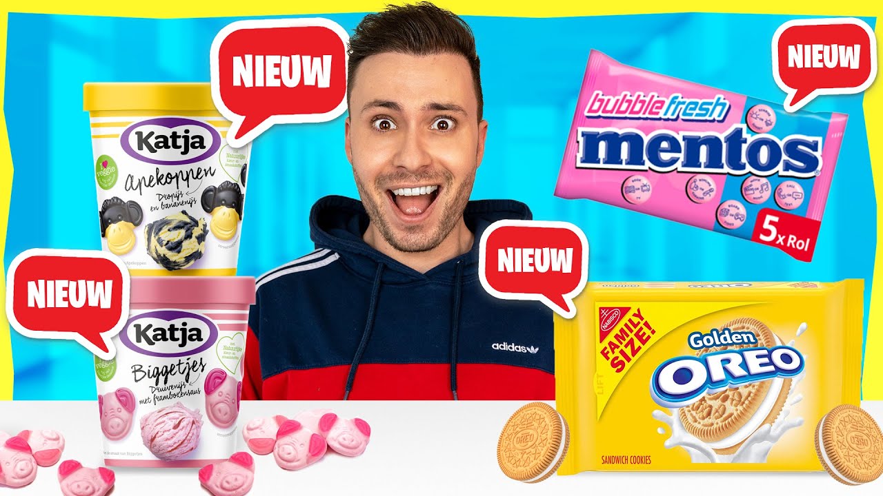 1 Dag Alleen Maar NIEUWE PRODUCTEN Eten! *Challenge*