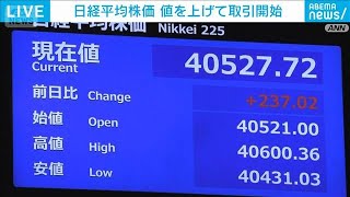 日経平均株価　値を上げて取引開始(2025年8月5日)