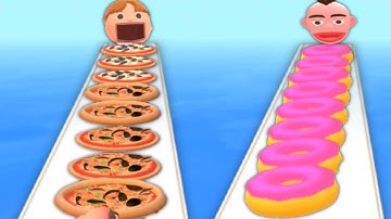 PIZZA STACK vs DONUT STACK RUN RACE 3D - Double Game