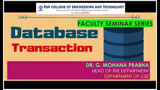 Database Transactions - DR. G. MOHANA PRABHA - HOD - CSE screenshot 2