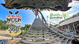 VR 360 Big Bad Wolf The Wolf's Revenge On Ride Front Seat POV Busch Gardens Williamsburg 2026 07 02