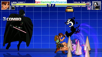 Twilight Sparkle And Felix The Cat VS Lara Croft And Darth Vader In A MUGEN Match / Battle / Fight