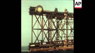 SYND 30 6 74 BRITAIN'S FIRST OIL PRODUCTION PLATFORM TOWED TO ITS SITE