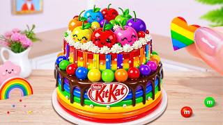 Magical Rainbow Apple Cake 🍬🌈 Relaxing Mini Cake Baking in My Tiny Kitchen 💖 Mini Wonderful