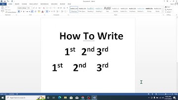 How To Write 1st 2nd 3rd In Word | MS Word