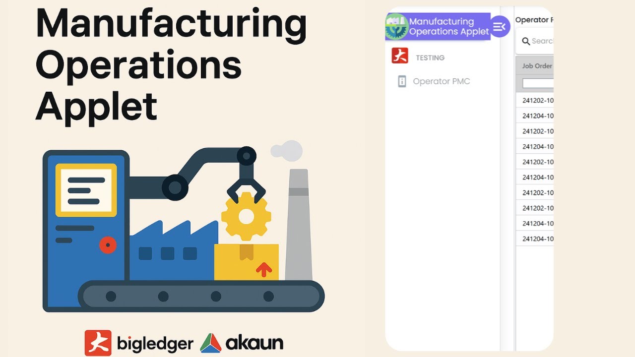 Complete Guide to the Manufacturing Operations Applet in BigLedger ...