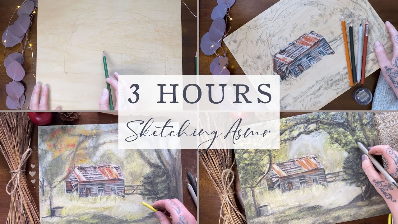 3 HOURS OF ASMR! Pencil Scratching | Sleep Great with Sketching on Wood Sounds | No Talking!!