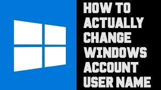 Windows How To Change Username - Change Login Account Name - Change User File Folder Name Windows 11