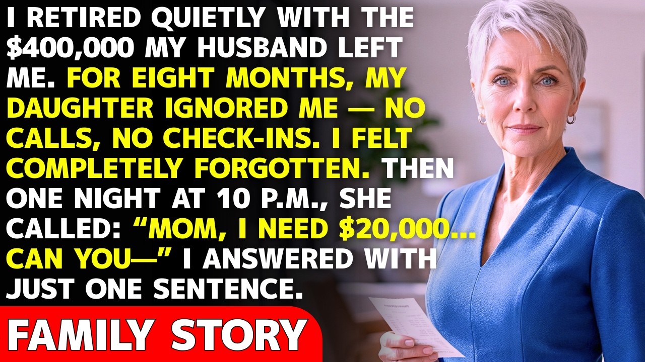 My Daughter Ignored Me for 8 Months… Then Called at 10 P.M. to Ask for $20K — I Said One Line