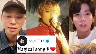 Famous Reaction On BTS V Record Breaking Song Love Me Again